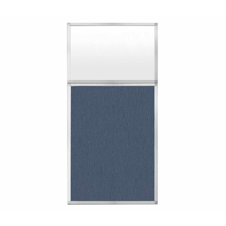 Versare Hush Panel Configurable Cubicle Partition 3' x 6' W/ Window Ocean Fabric Frosted Window 1852315-3